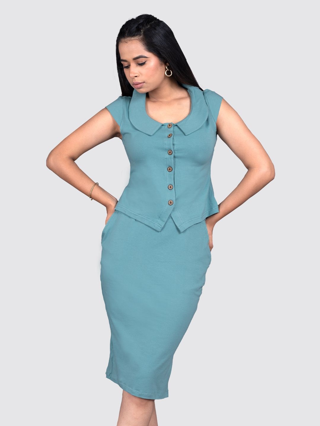 

La Aimee Sheath Dress, Teal