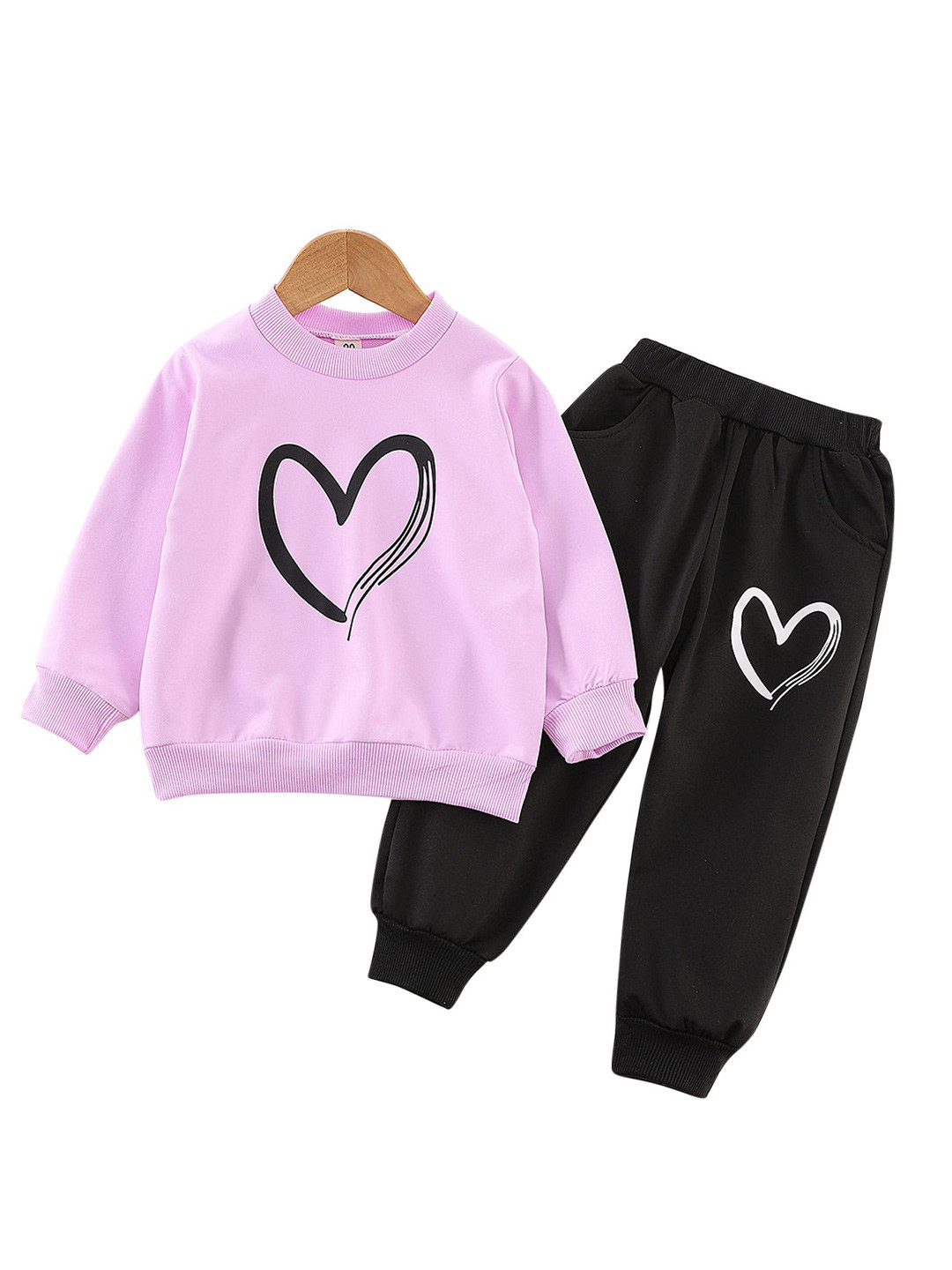 

StyleCast x Revolte Girls Printed Round Neck Long Sleeves Sweatshirt With Jogger, Purple