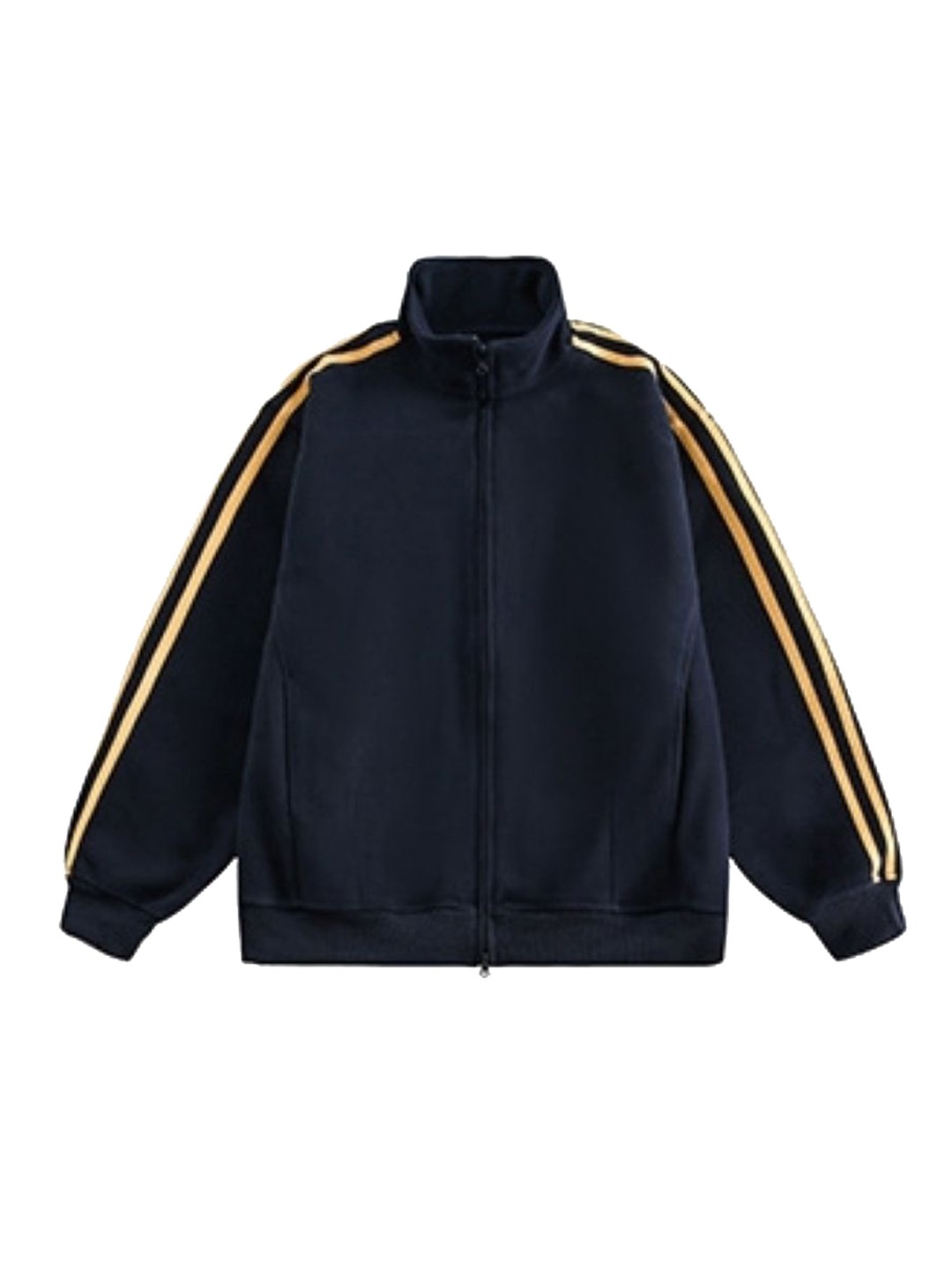 

HERE&NOW Men Mock Collar Striped Casual Bomber Jacket, Navy blue