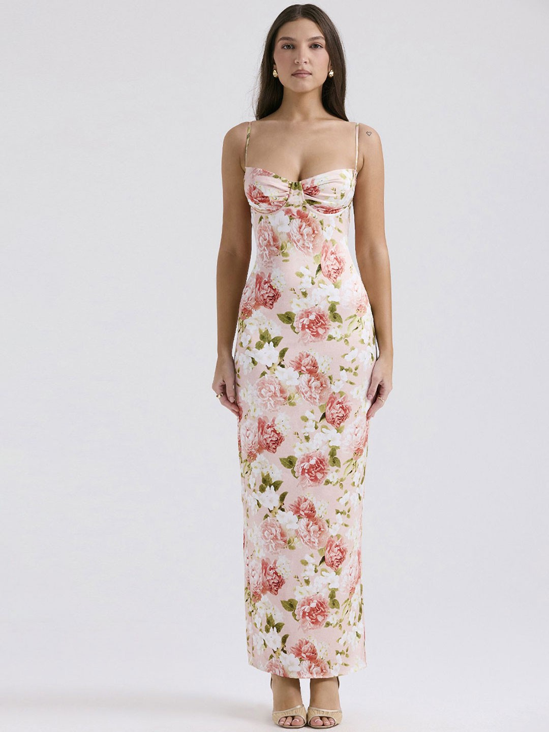 

LULU & SKY Floral Print Maxi Dress, Pink