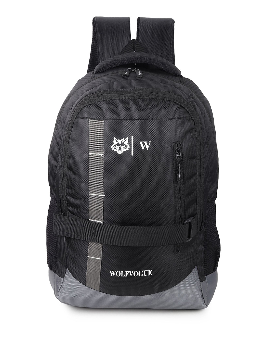 

Wolfvogue Unisex Brand Logo Backpack, Black