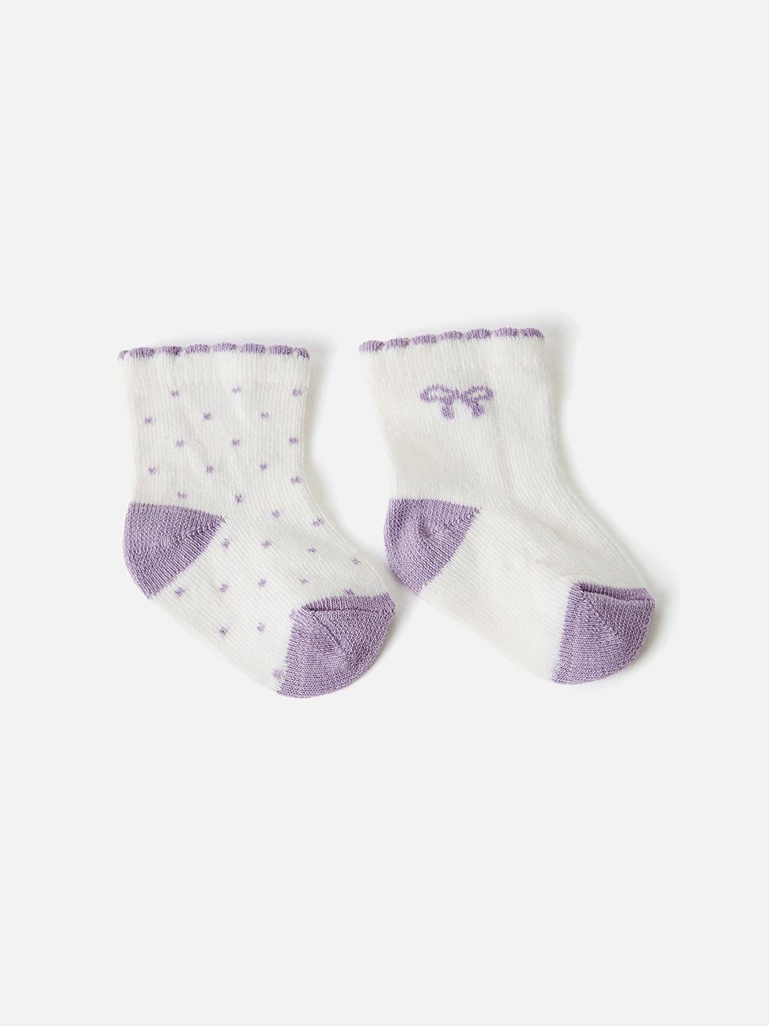 

Juniors by Babyshop Infant Girls Pack Of 2 Patterned Ankle-Length Socks, Purple