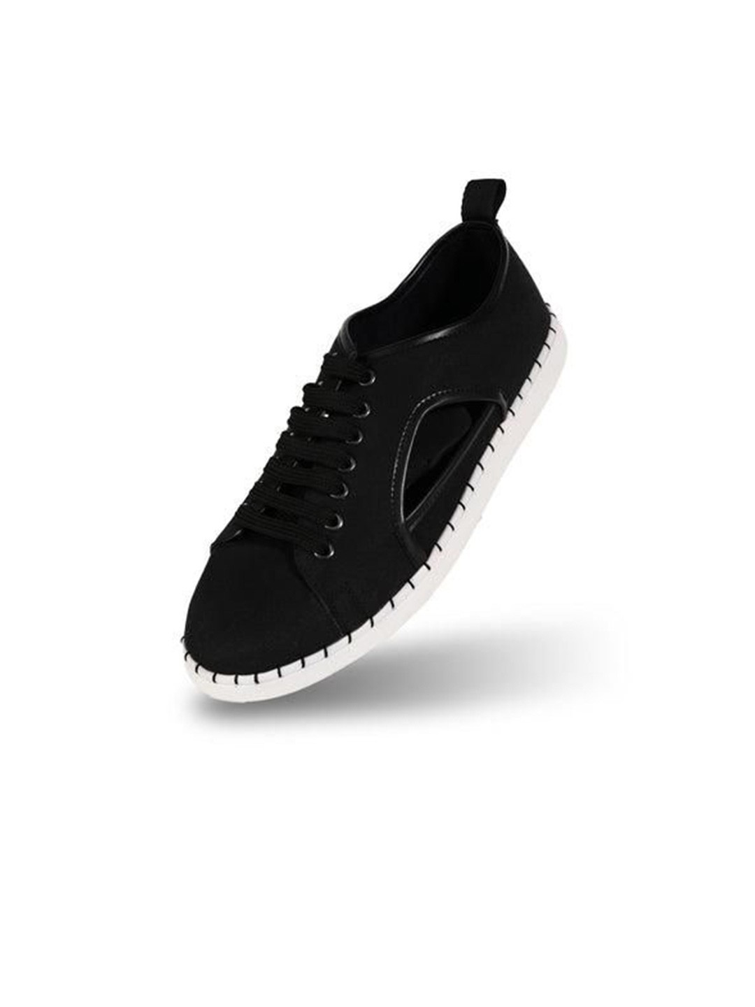 

MONKSTORY Men Cut-Out Sneakers, Black