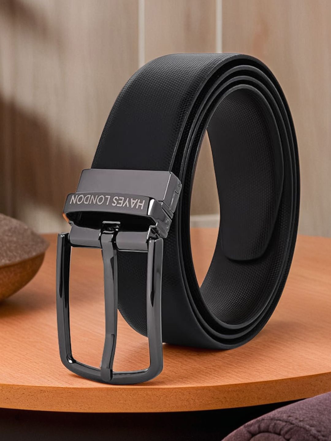 

Hayes London Men Belt Premium Genuine Formal Reversible Leather, Grey