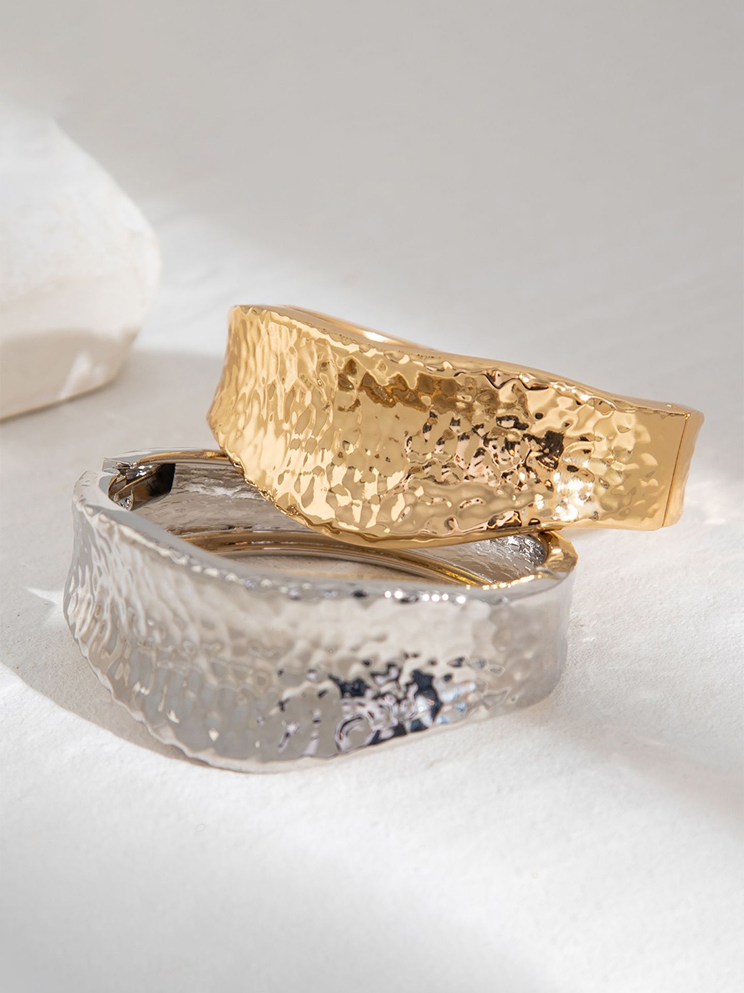 

StyleCast x Revolte Women 2 Oxidised Gold-Plated Kada Bracelet
