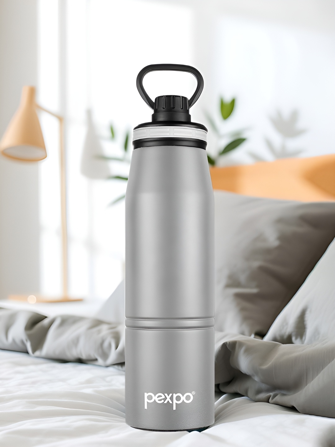 

Pexpo Altros Grey Double wall Thermosteel Hot and Cold flask Insulated Water Bottle 740ml