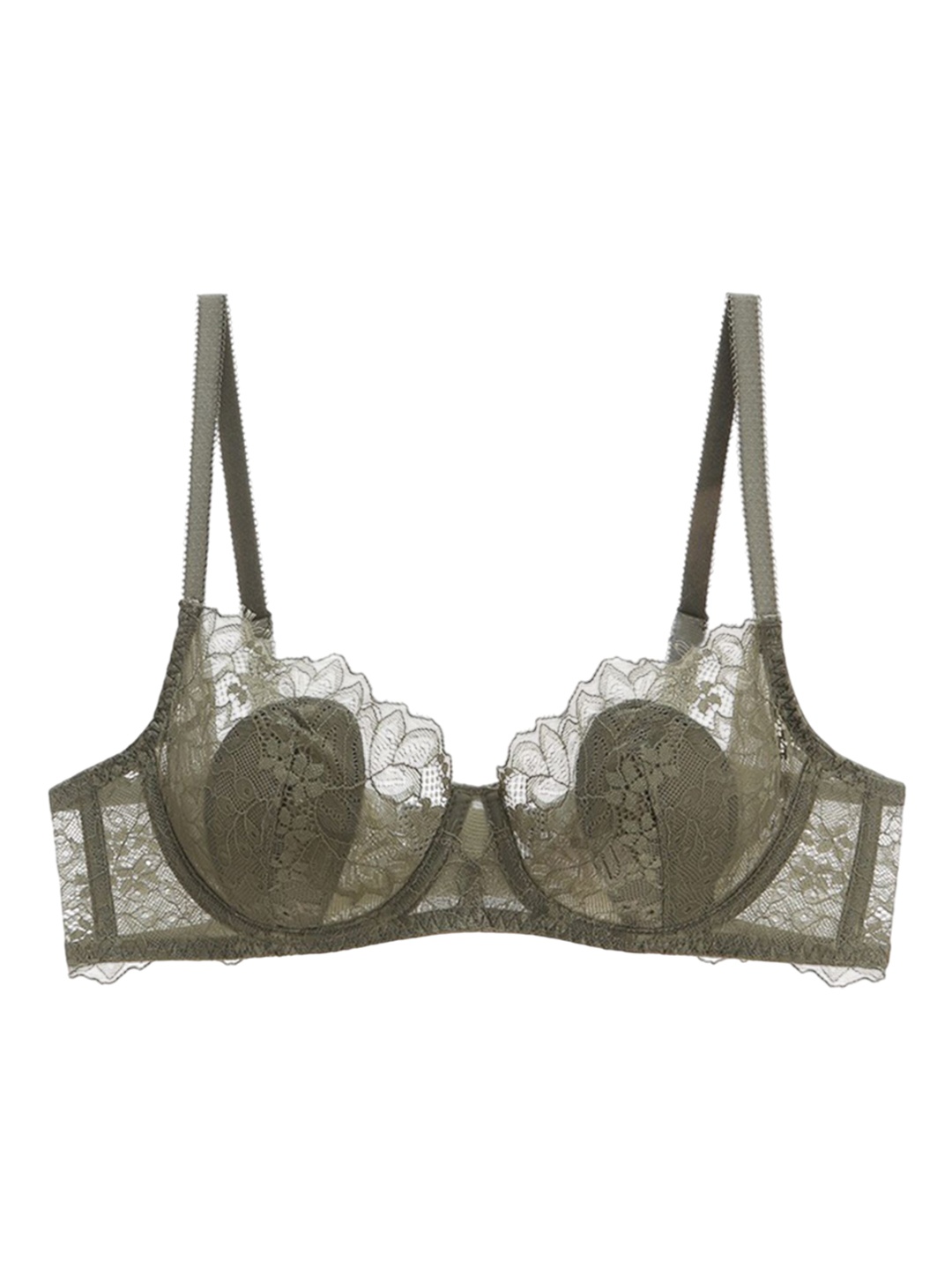 

LULU & SKY Self-Designed Sheer Lingerie Set CL-9250-ARMY GREEN