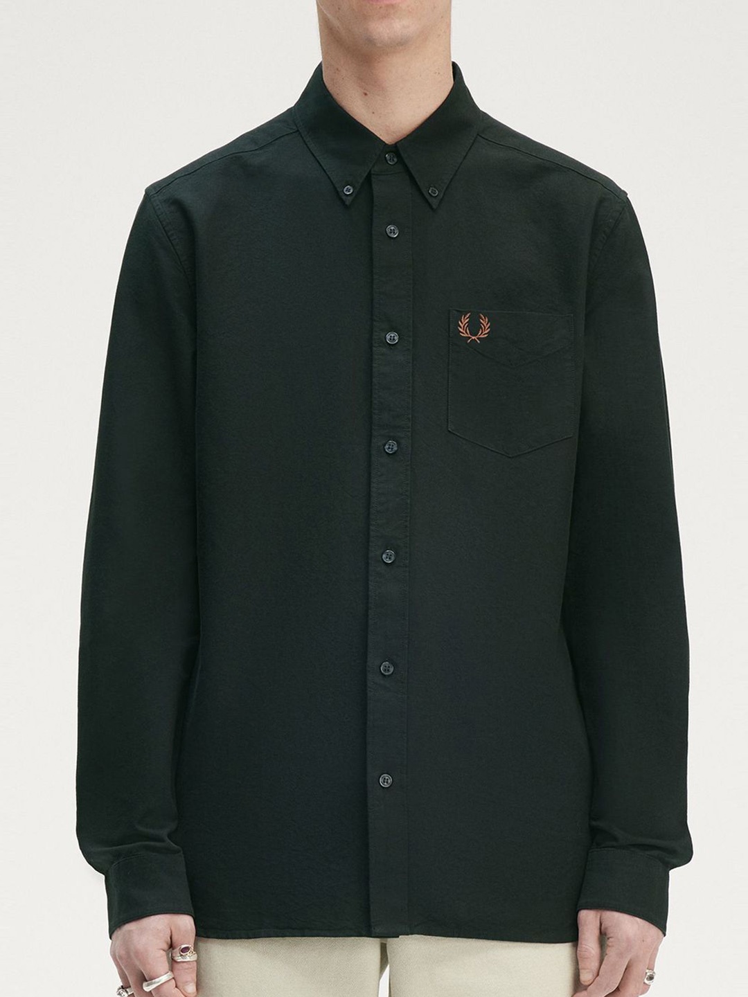

Fred Perry Men Solid Casual Cotton Shirt, Green