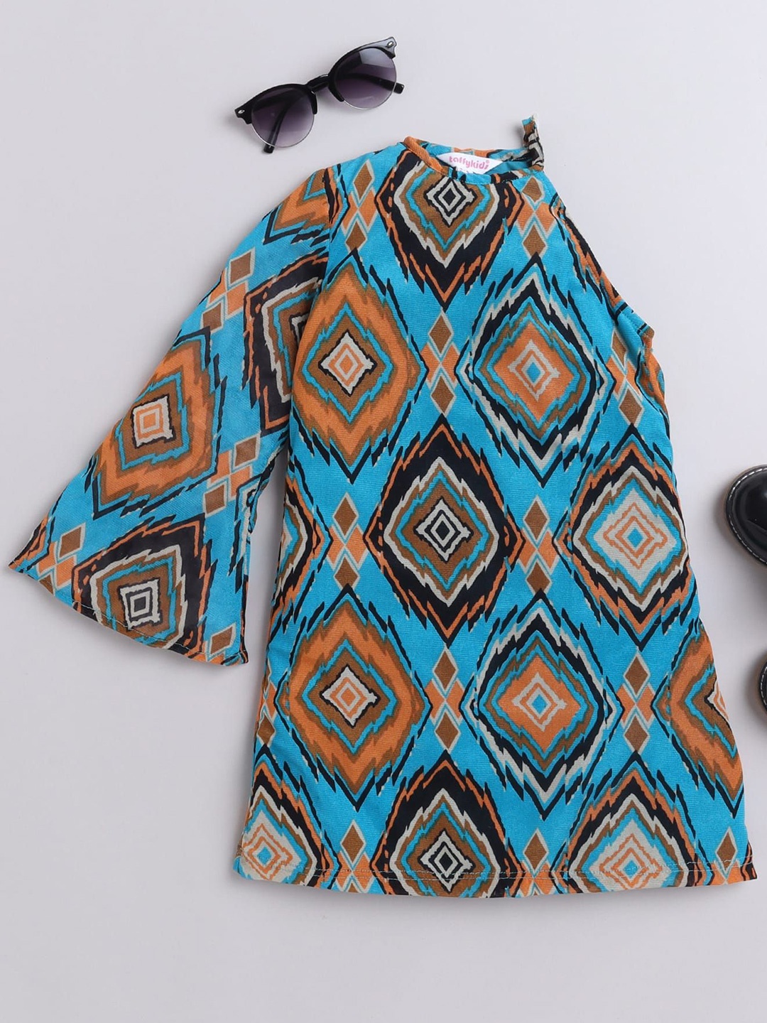 

taffykids Print One Shoulder A-Line Dress, Multi