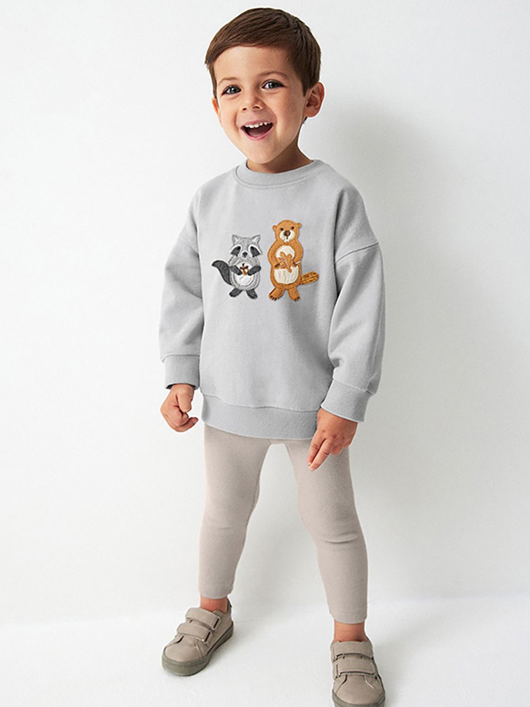 

JC SPARKLE Boys Printed Sweatshirt with Trouser, Grey