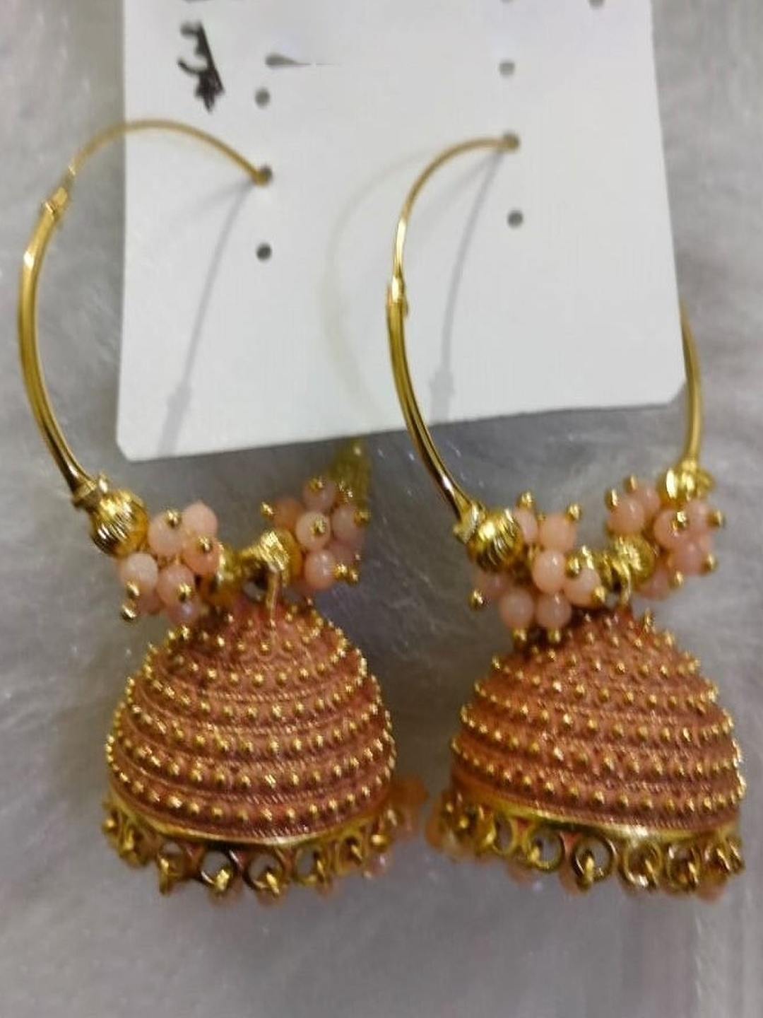 

JMBW INTERNATIONAL Gold-Plated Contemporary Jhumkas