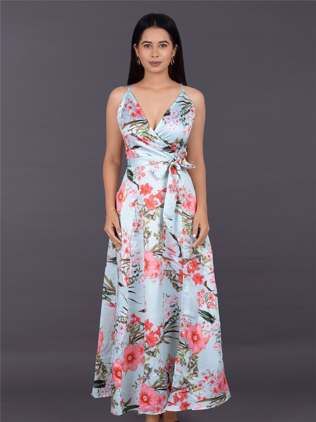 

La Aimee Floral Print Crepe Maxi Dress, Green