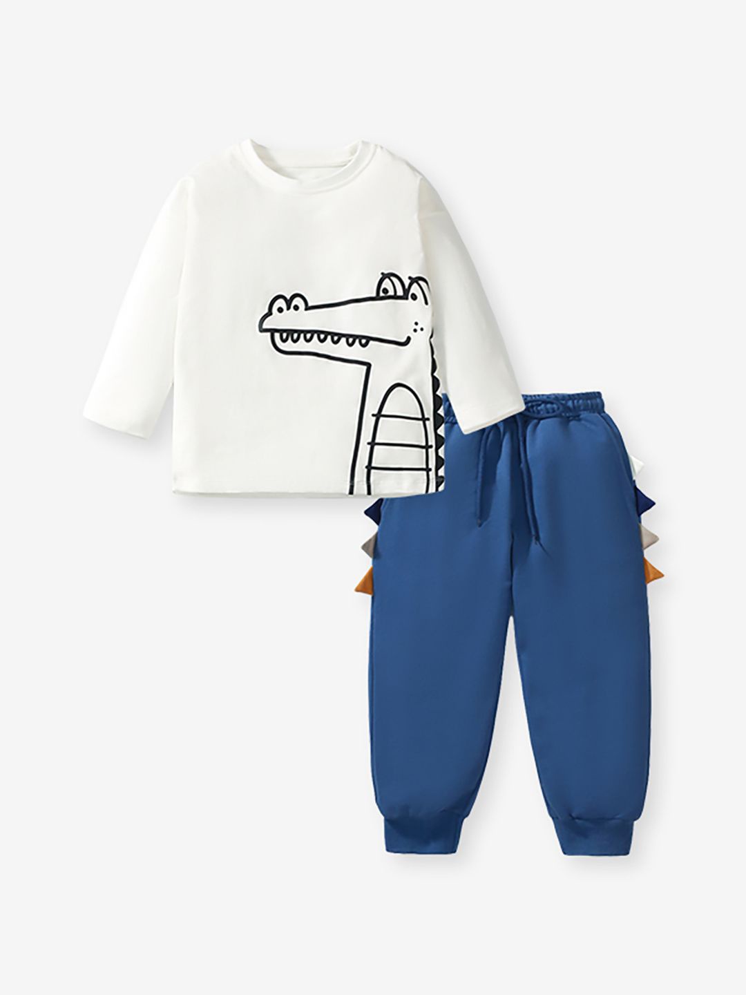 

JC SPARKLE Boys Printed Pure Cotton Sweatshirt with Joggers, White
