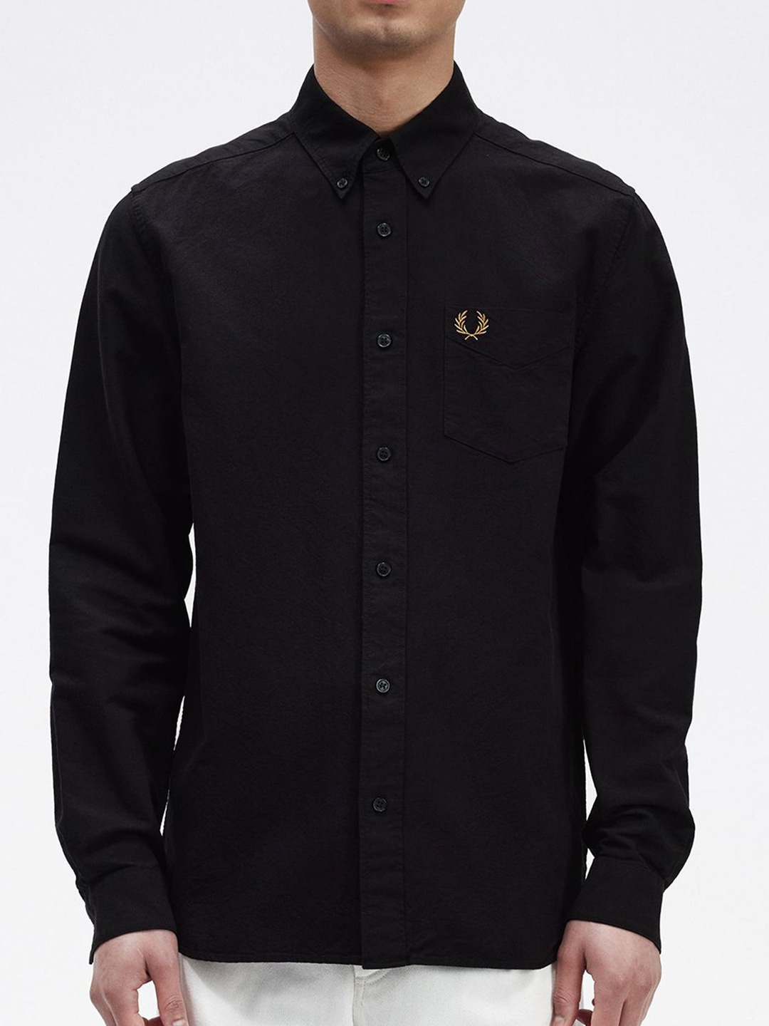 

Fred Perry Men Solid Casual Cotton Shirt, Black