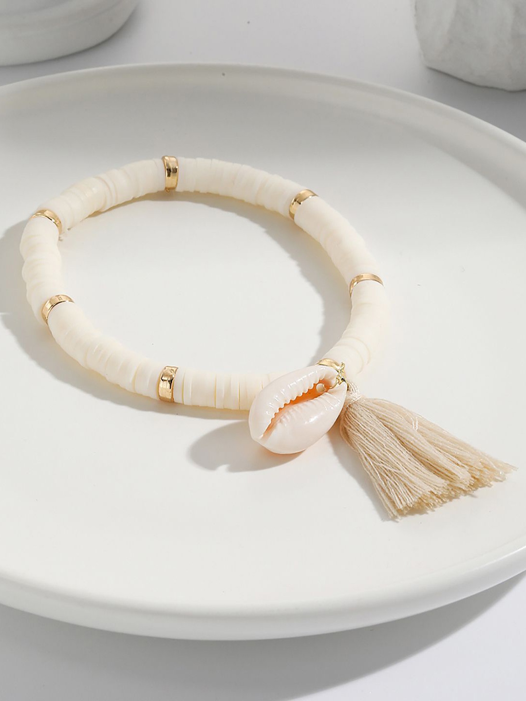 

StyleCast x Revolte Women Antique Gold-Plated Wraparound Bracelet, Off white