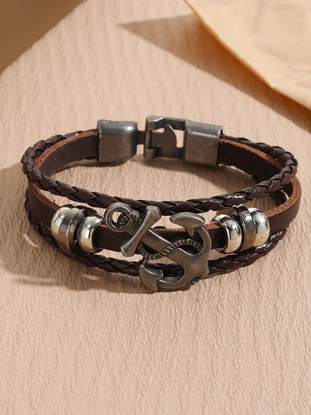 

StyleCast x Revolte Women Leather Antique Multistrand Bracelet, Silver