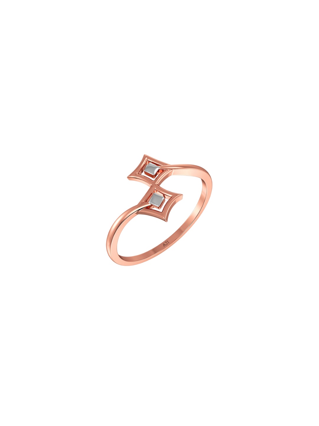 

Joyalukkas Women Double Square Gold Ring, Rose gold