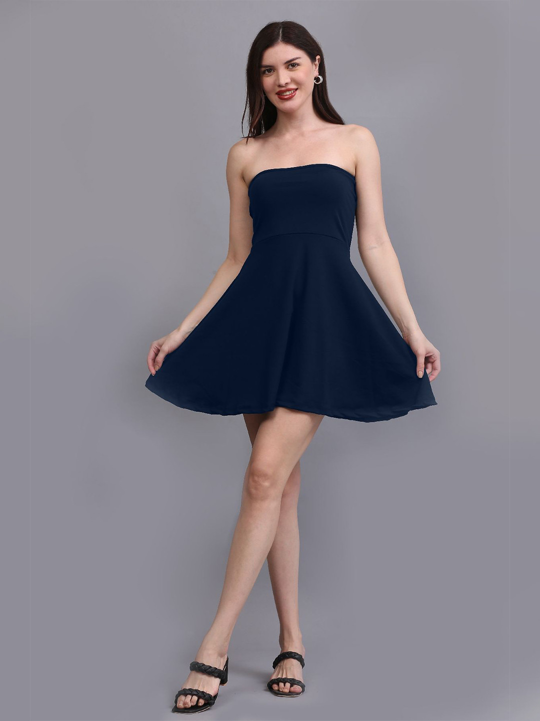 

Tivante Women Bandeau Mini Dress, Blue