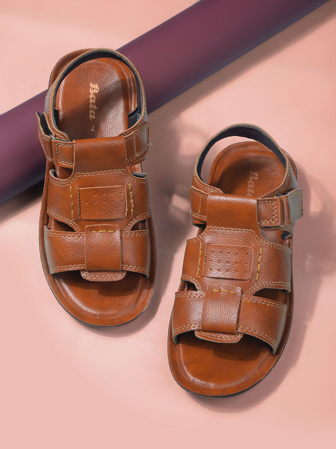 

Bata Men PU Comfort Sandals, Tan