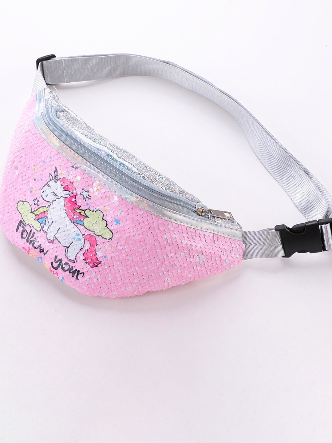 

Tinker Squad Pink Unicorn Sequin Studded Fanny Pack Waist Bag Pouch