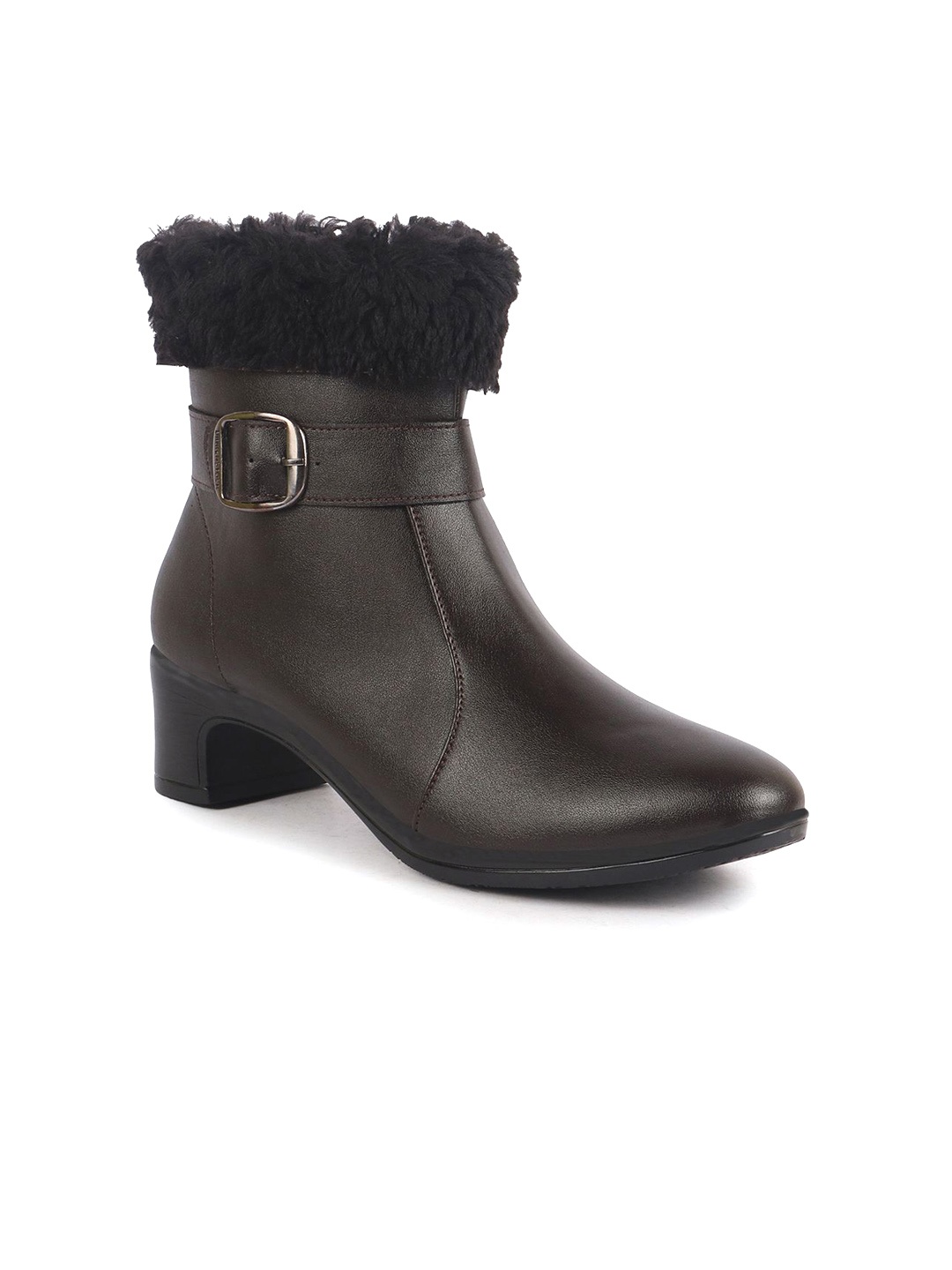 

FAUSTO Women Platform Heeled Winter Boots, Brown