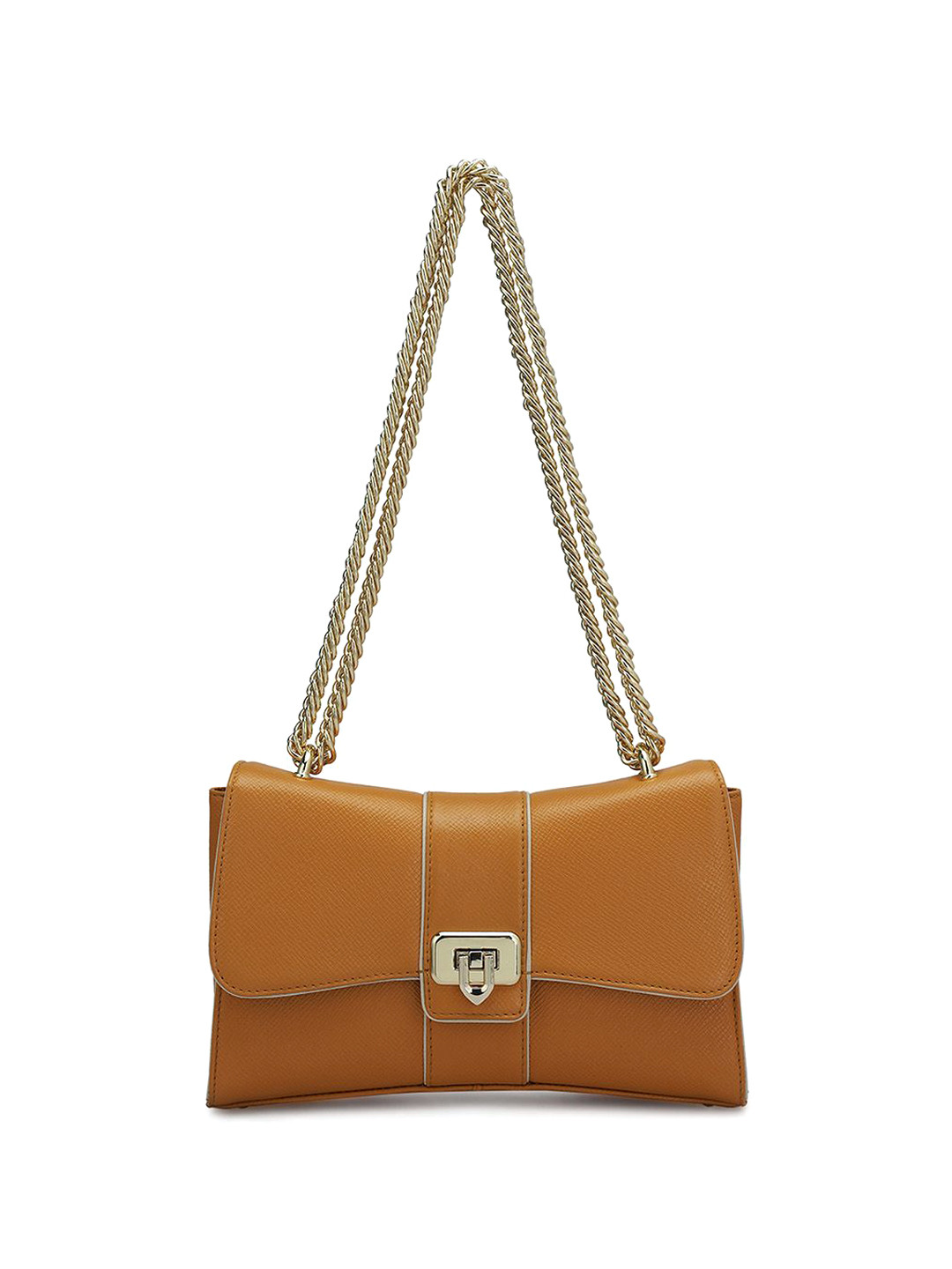 

Da Milano Women Textured Leather Shoulder Bag, Rust