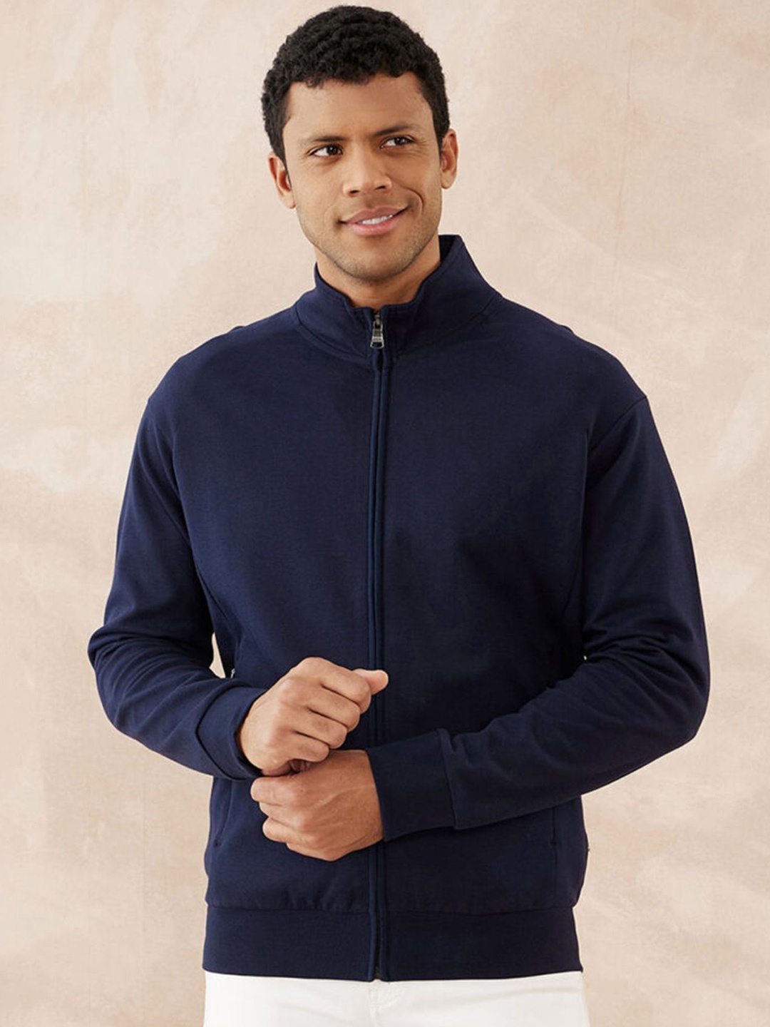 

AUSK Men Fleece Lightweight Bomber with Embroidered Jacket, Blue