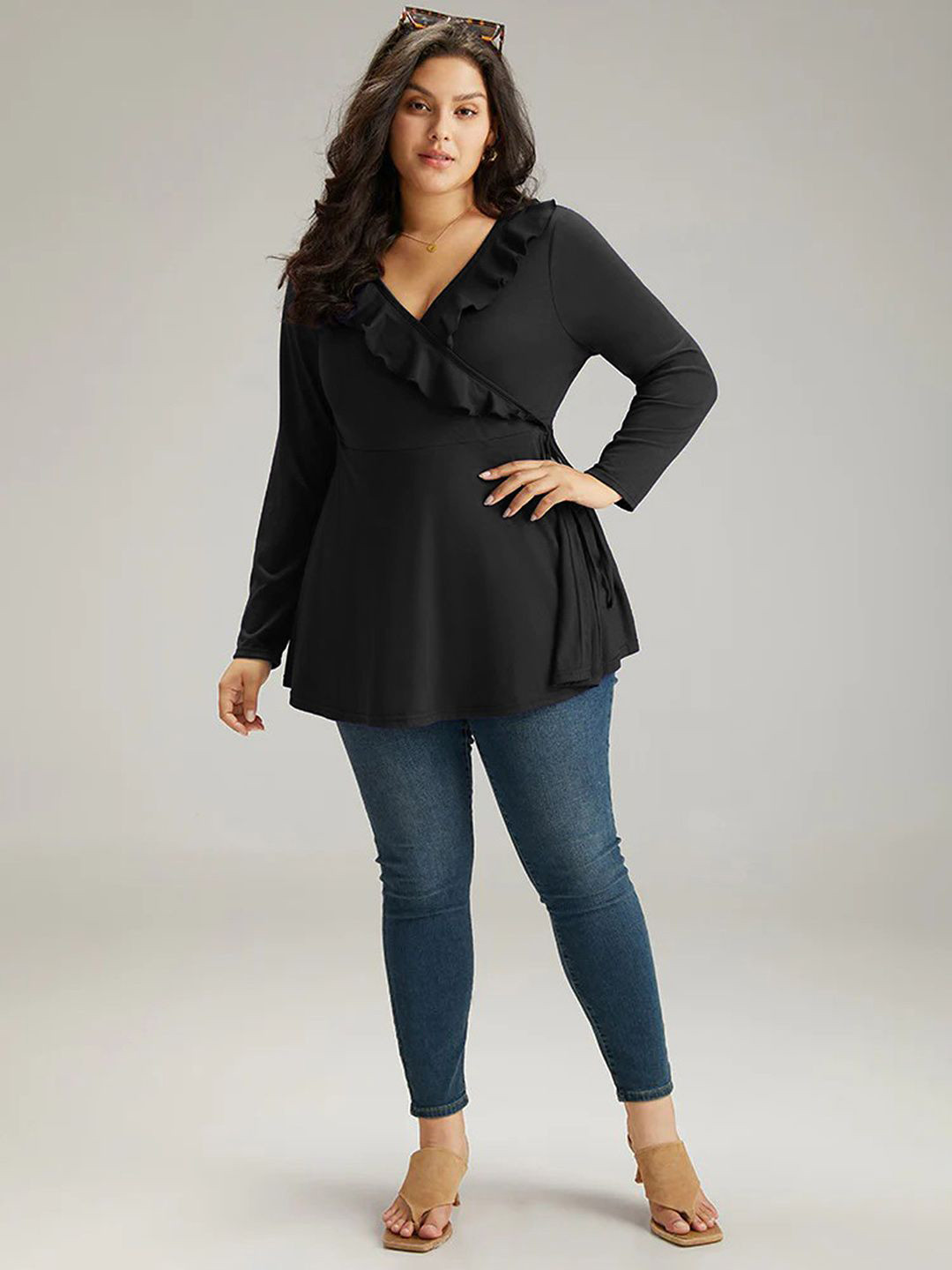 

JC Mode Wrap Top, Black