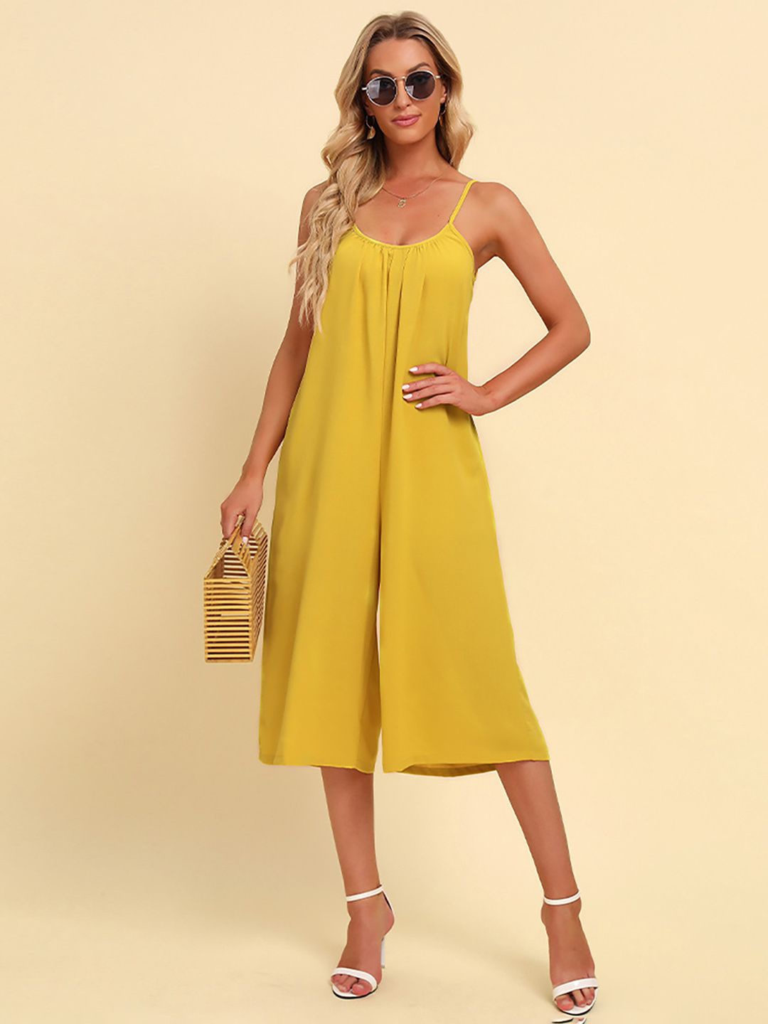 

JC Mode Culotte Jumpsuit, Yellow