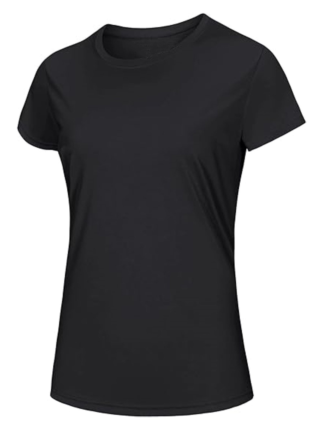 

Diving Deep Women Dri-Blend Solid Round Neck Cotton T-shirt, Black