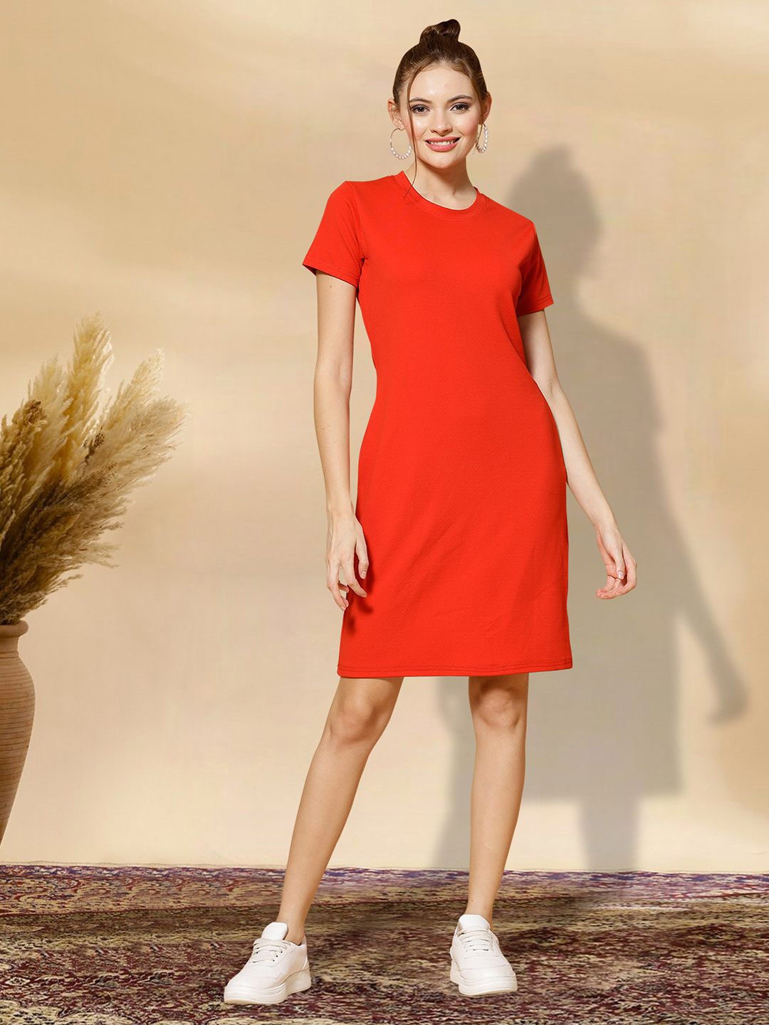 

BAESD Applique Fit & Flare Dress, Red