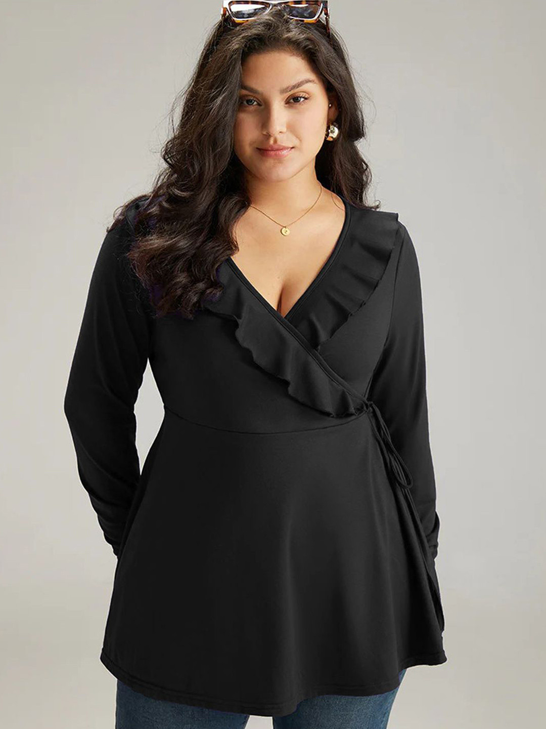 

JC Mode Wrap Top, Black