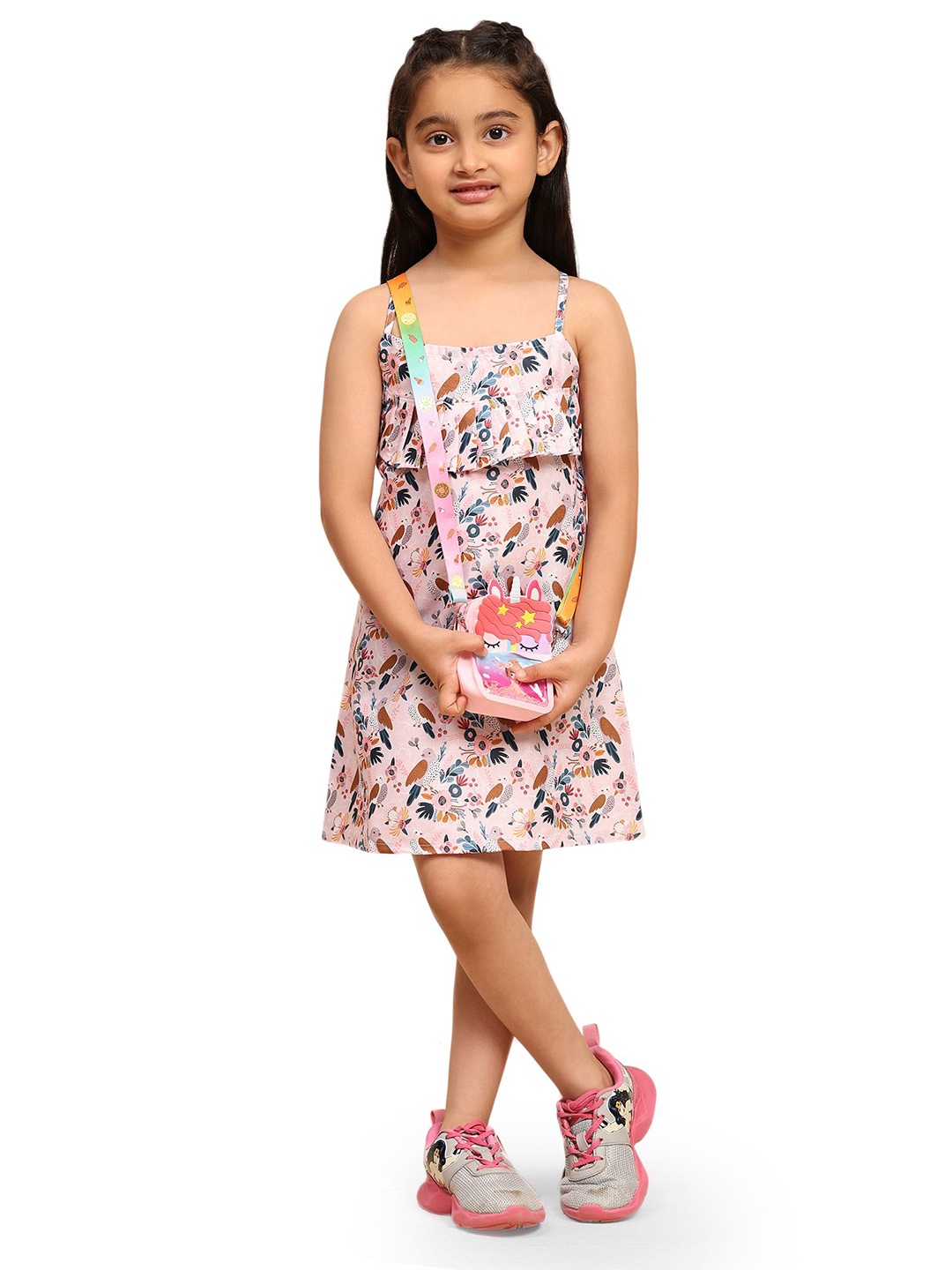 

Funny Bones Clothings Print A-Line Dress, Pink