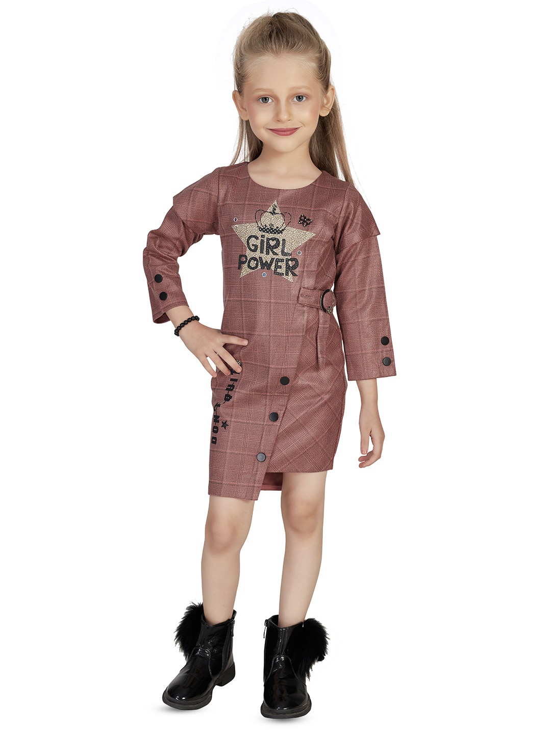 

Hunny Bunny Checked Midi Dress, Brown