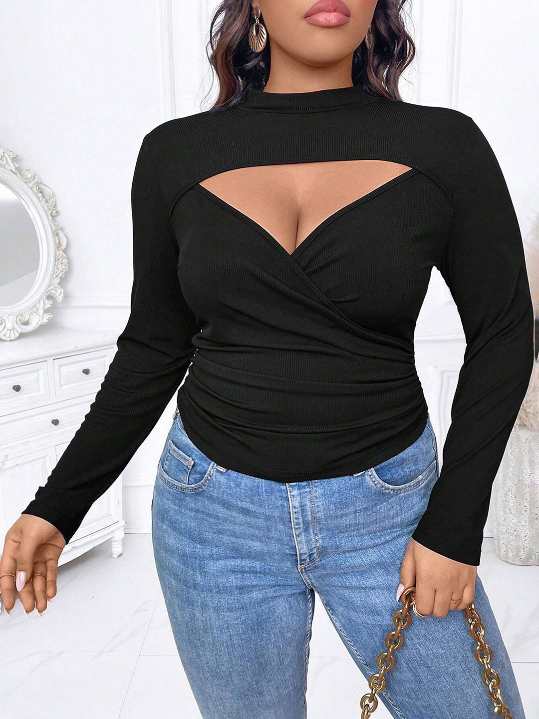 

JC Mode Wrap Top, Black