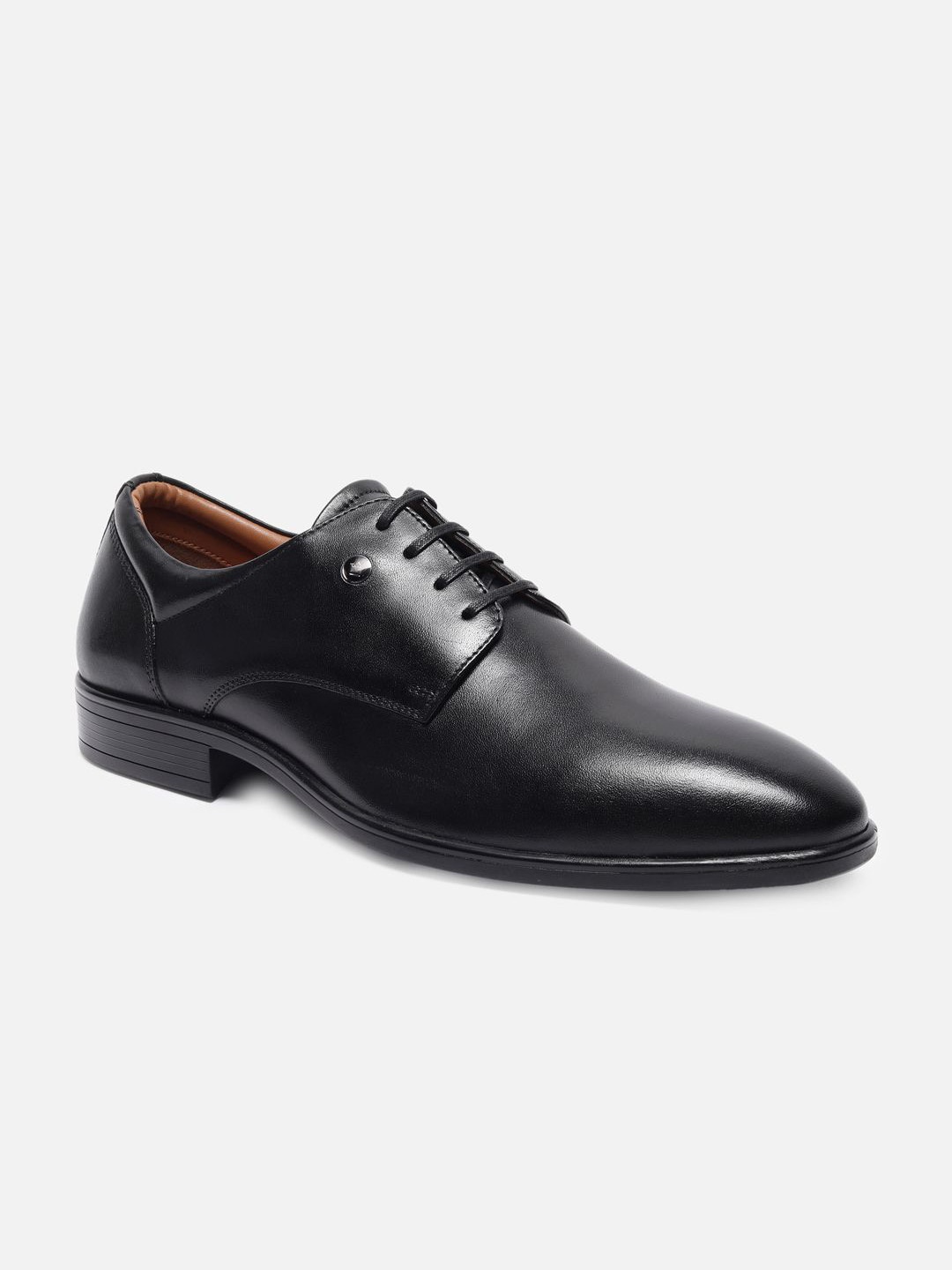 

Louis Philippe Men Leather Lace Up Derbys, Black