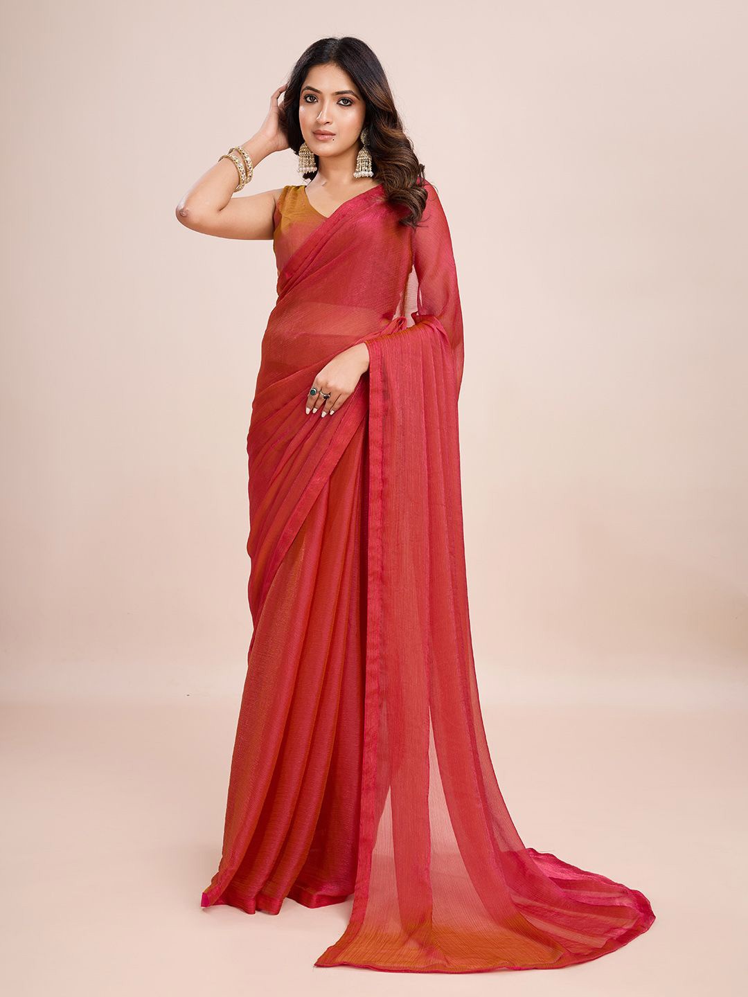 

kasee Silk Blend Ready to Wear Saree, Pink