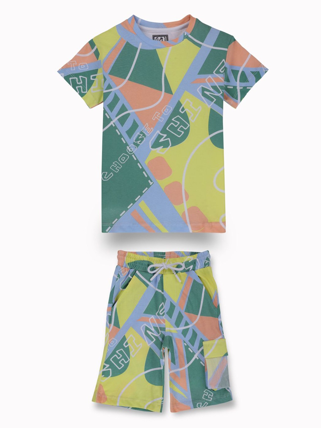 

Gini and Jony Boys Printed Short Sleeves T-shirt with Shorts, Green