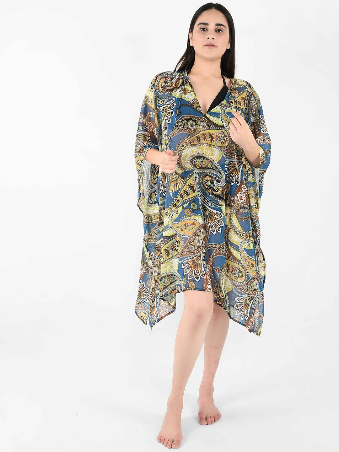 

Blissence Printed Cover Up Top, Blue