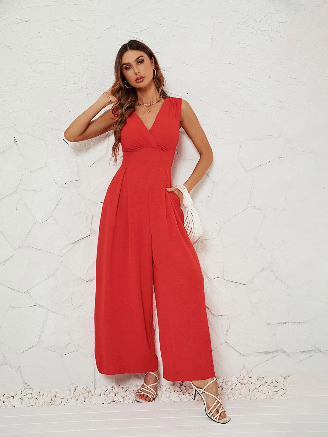 

JC Mode Basic Jumpsuit, Red