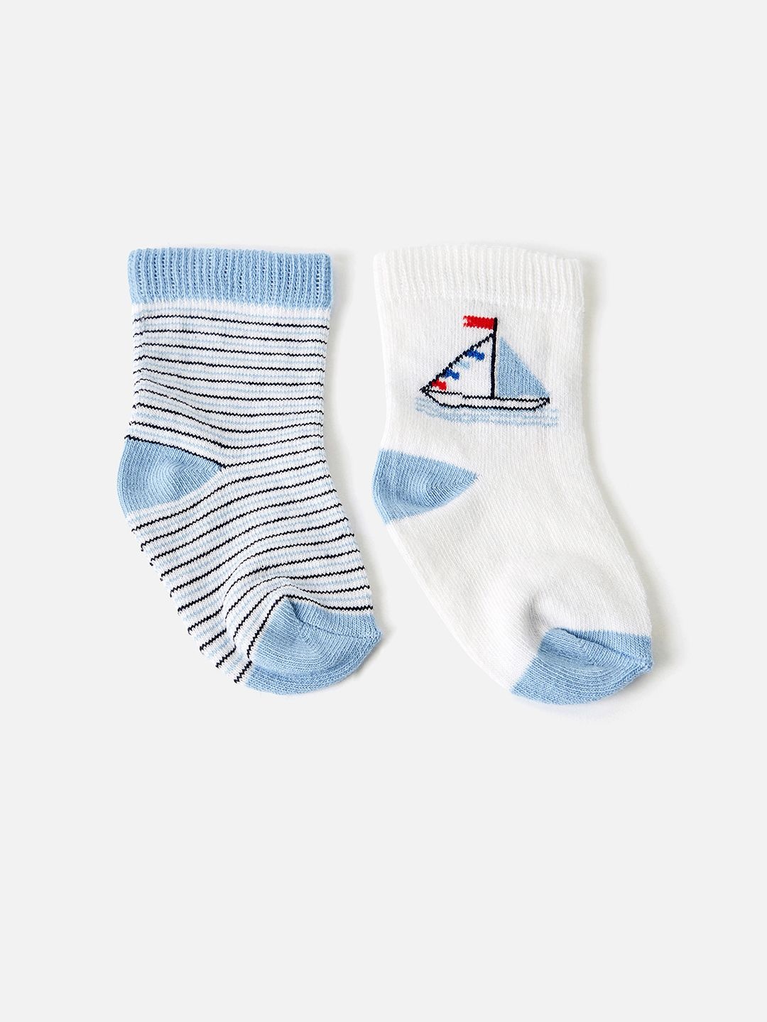 

Juniors by Babyshop Boys Pack Of 2 Striped Ankle-Length Socks, Blue