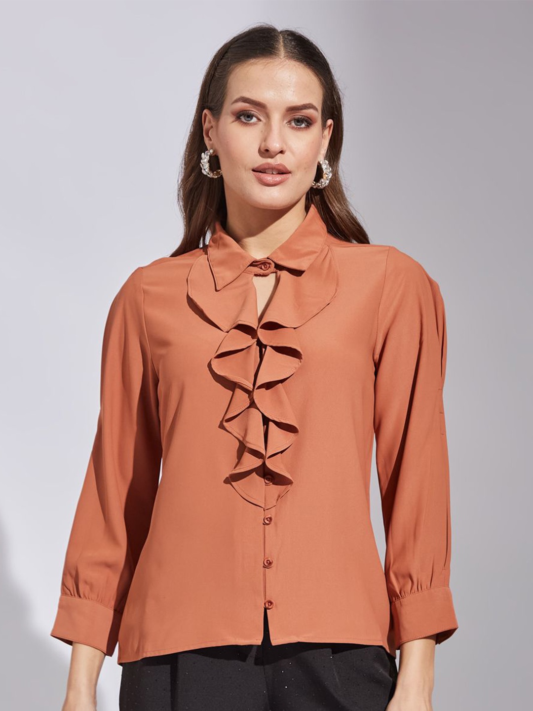 

Latin Quarters Women Shirt Style Top, Brown