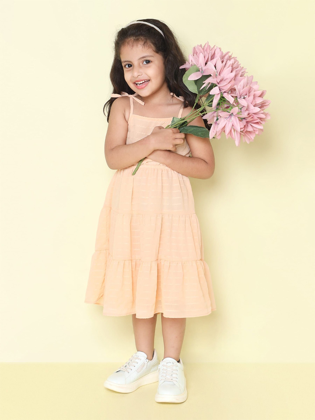 

taffykids Chiffon A-Line Dress, Peach