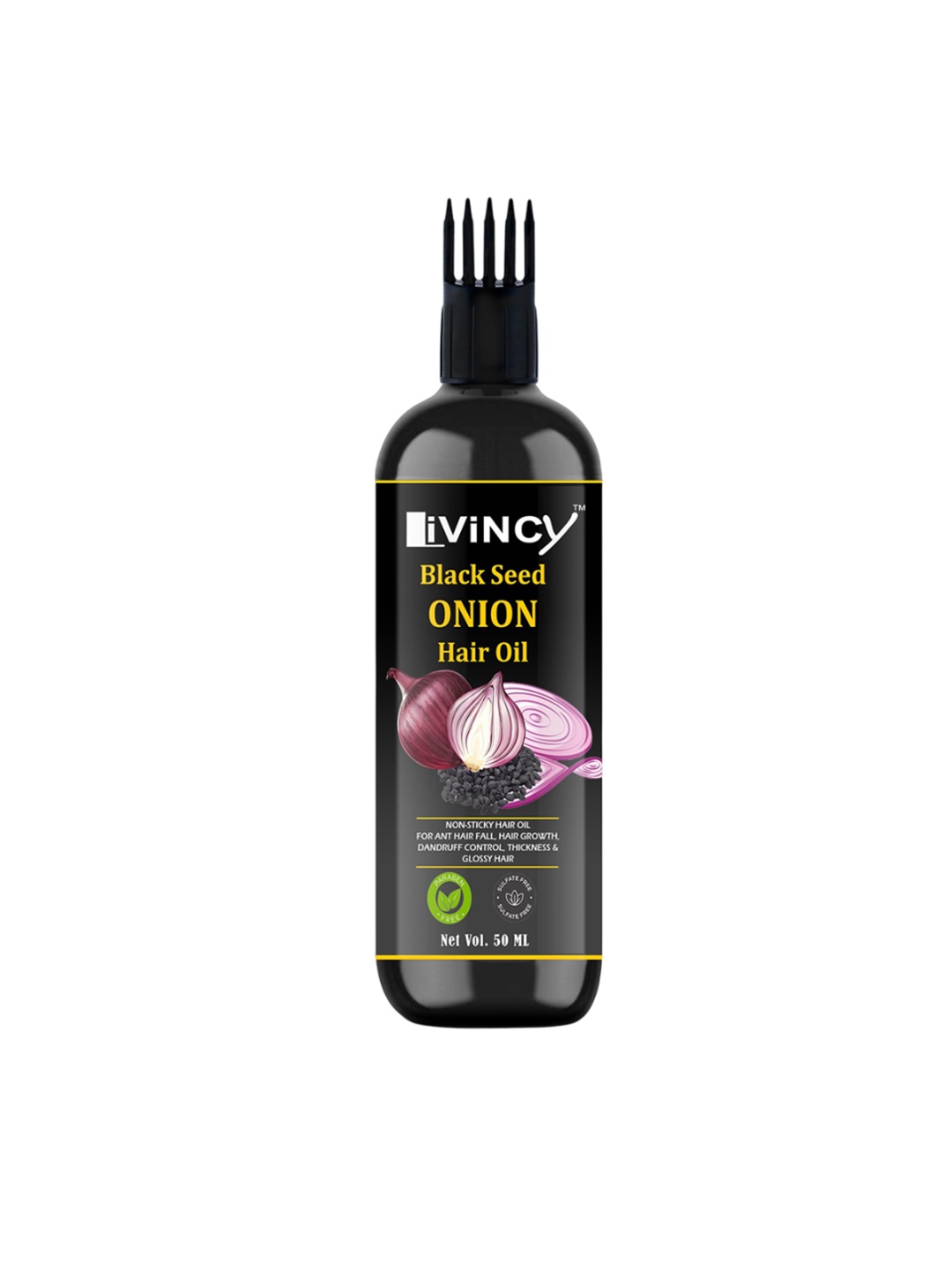 

LIVINCY Black Seed Onion Hair Oil For Hair Growth - 50 ml, Transparent