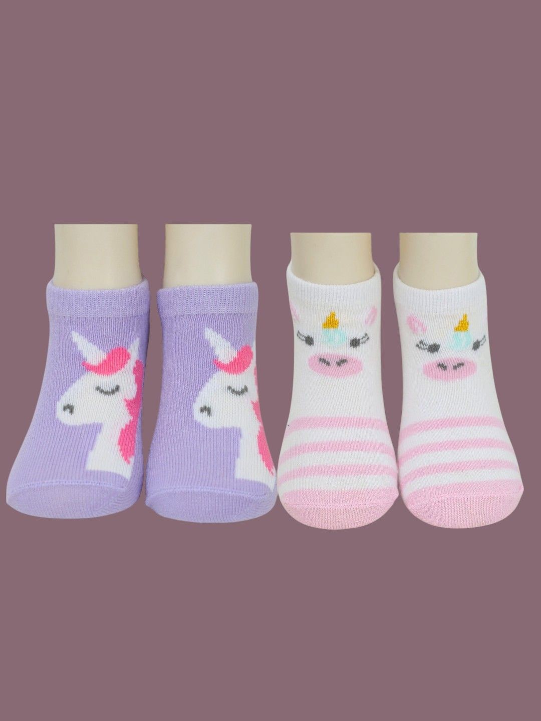 

Yellow Bee Infant Girls Pack Of 2 Cotton Patterned Ankle-Length Socks, Pink
