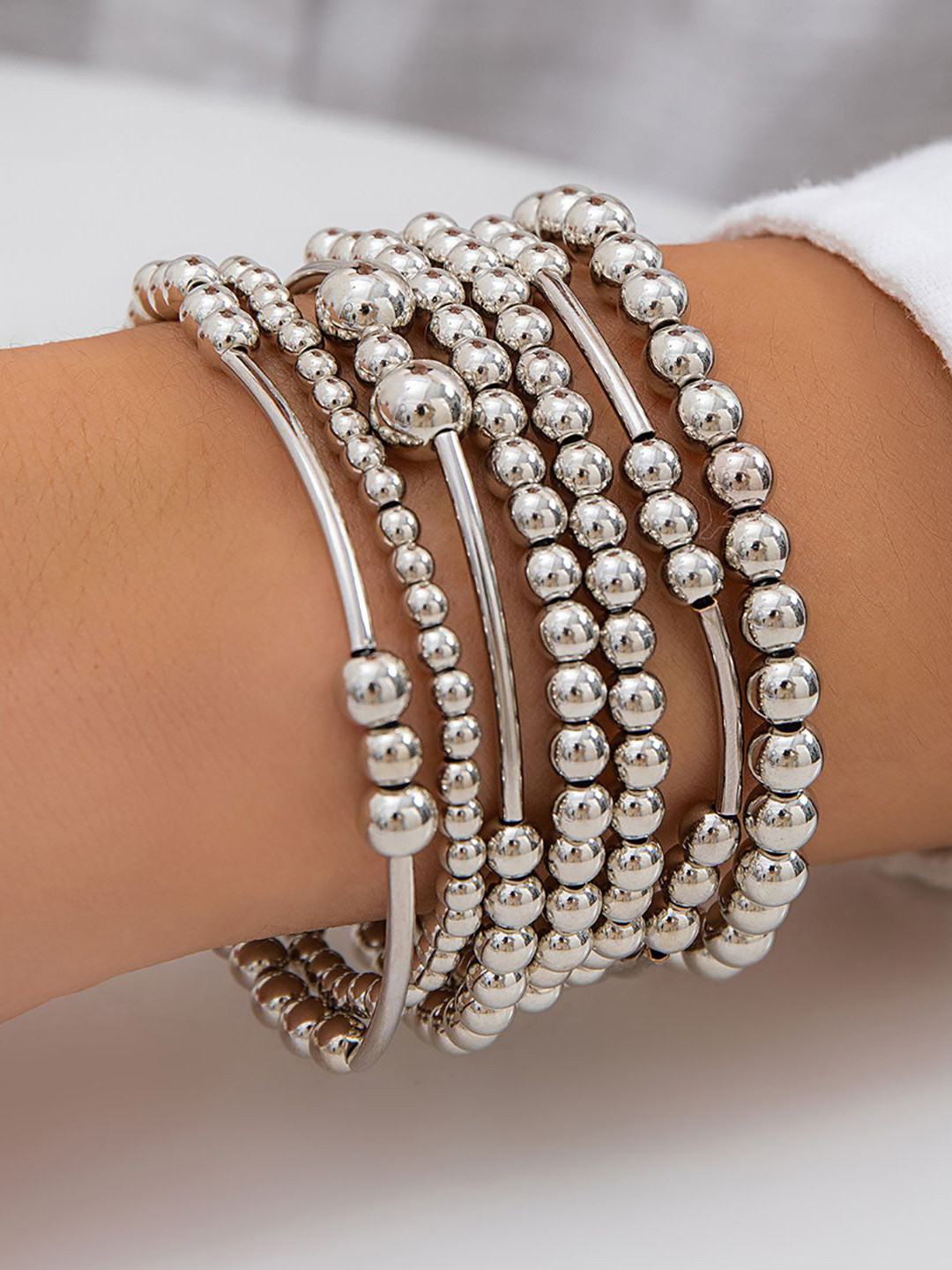 

StyleCast x Revolte Women Hand Painted Silver-Plated Armlet Bracelet