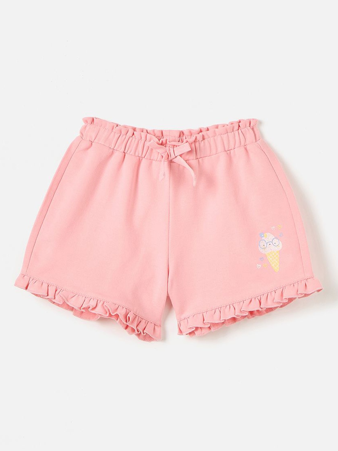 

Juniors by Babyshop Girls Shorts with Frill Detail Hem, Pink