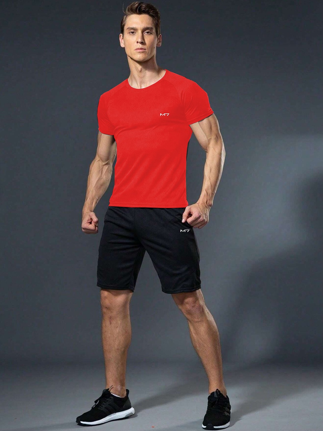 

M7 by Metronaut Men T-shirt With Shorts Co-Ords, Red