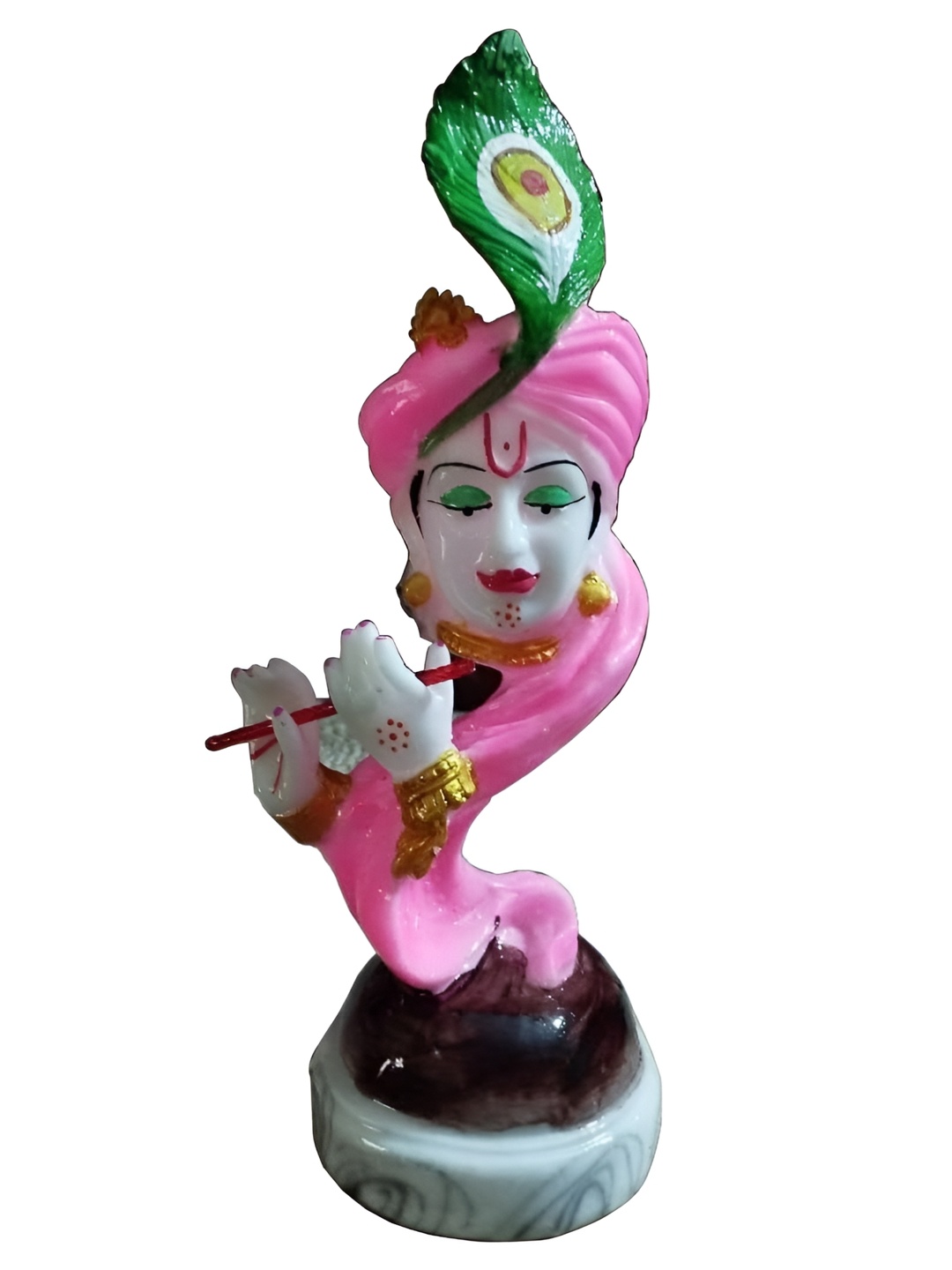 

SANKALAN CREATIONS Red & White Lord Krishna Idol Showpiece