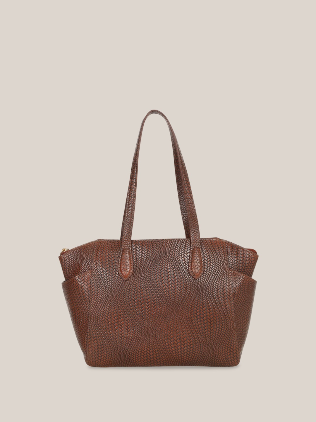 

HATS OFF ACCESSORIES Women Textured Structured Leather Shoulder Bag, Brown